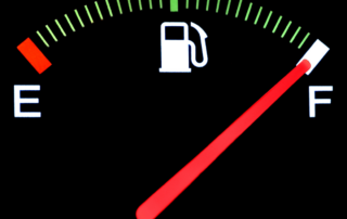 Gas gauge showing full