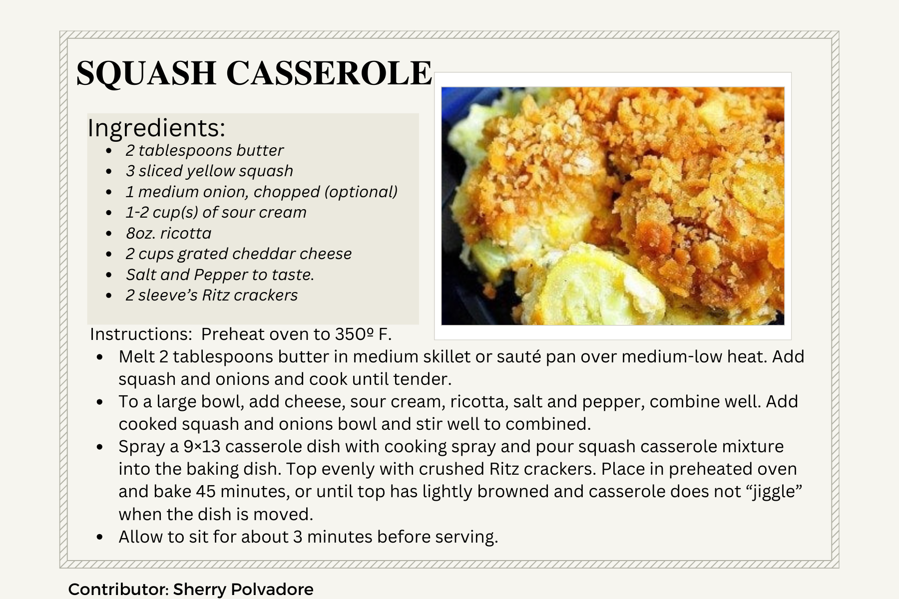 Squash casserole recipe
