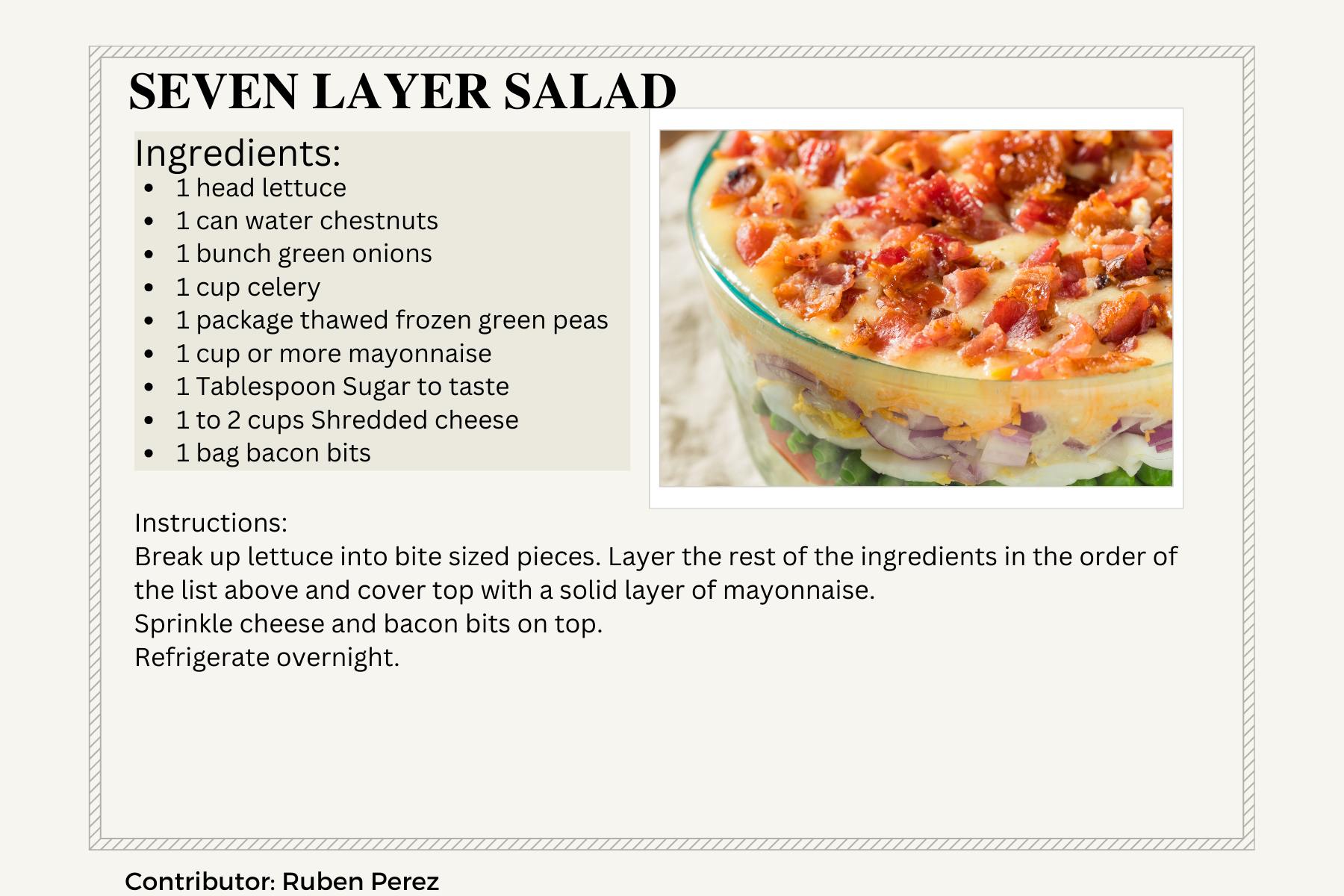 Seven layer salad recipe