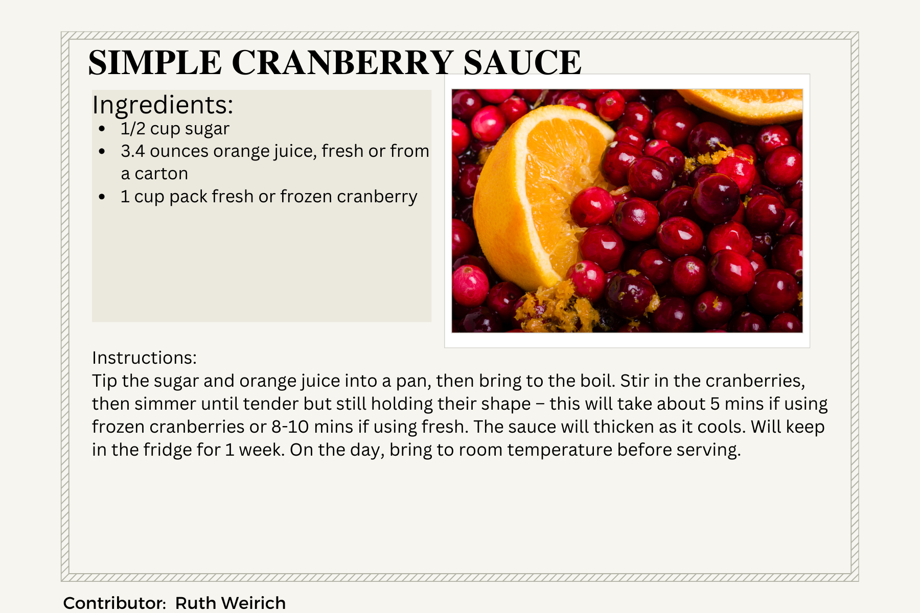 Simple cranberry sauce recipe